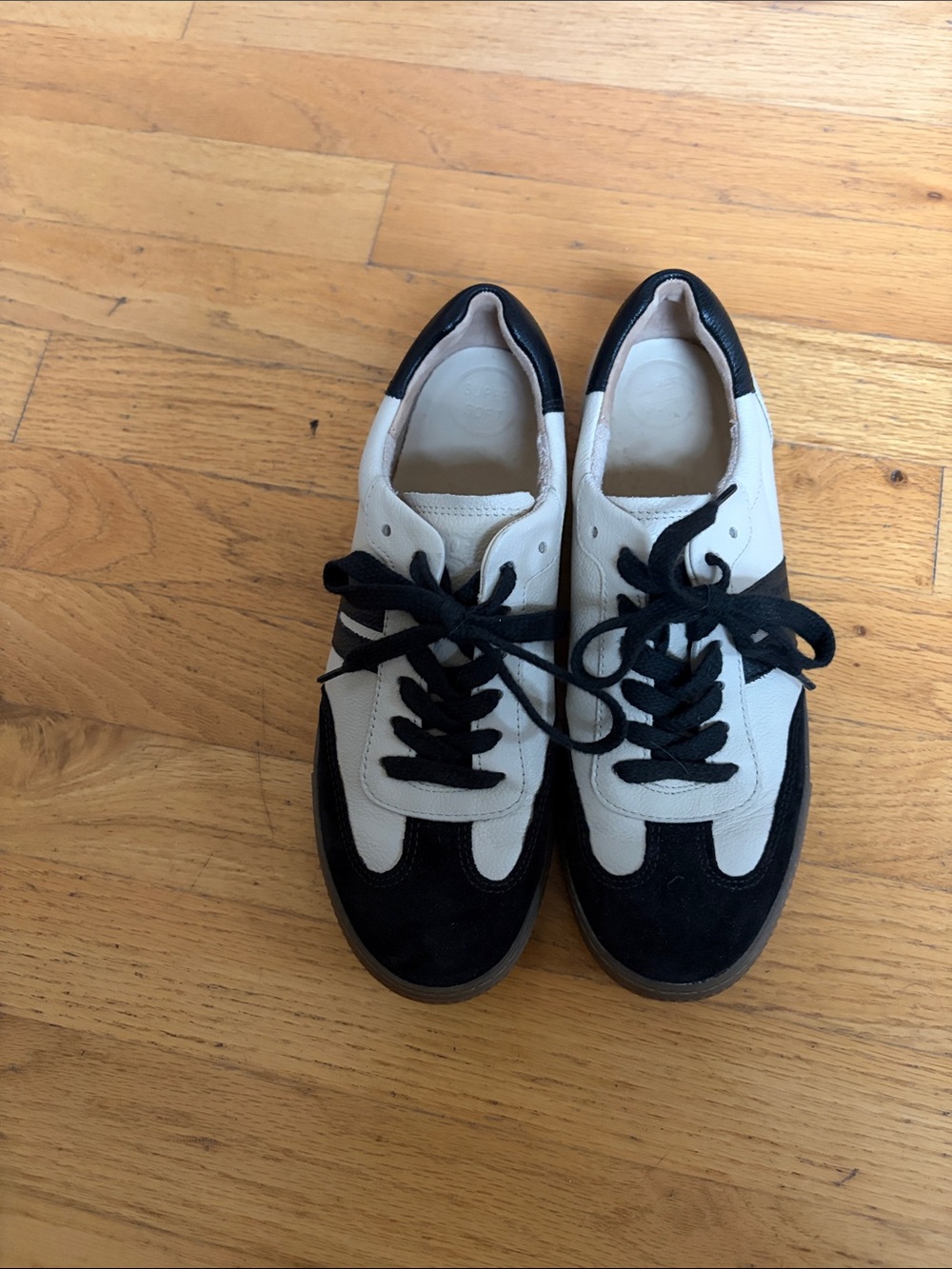 Paul Green Black and White Leather Sneakers